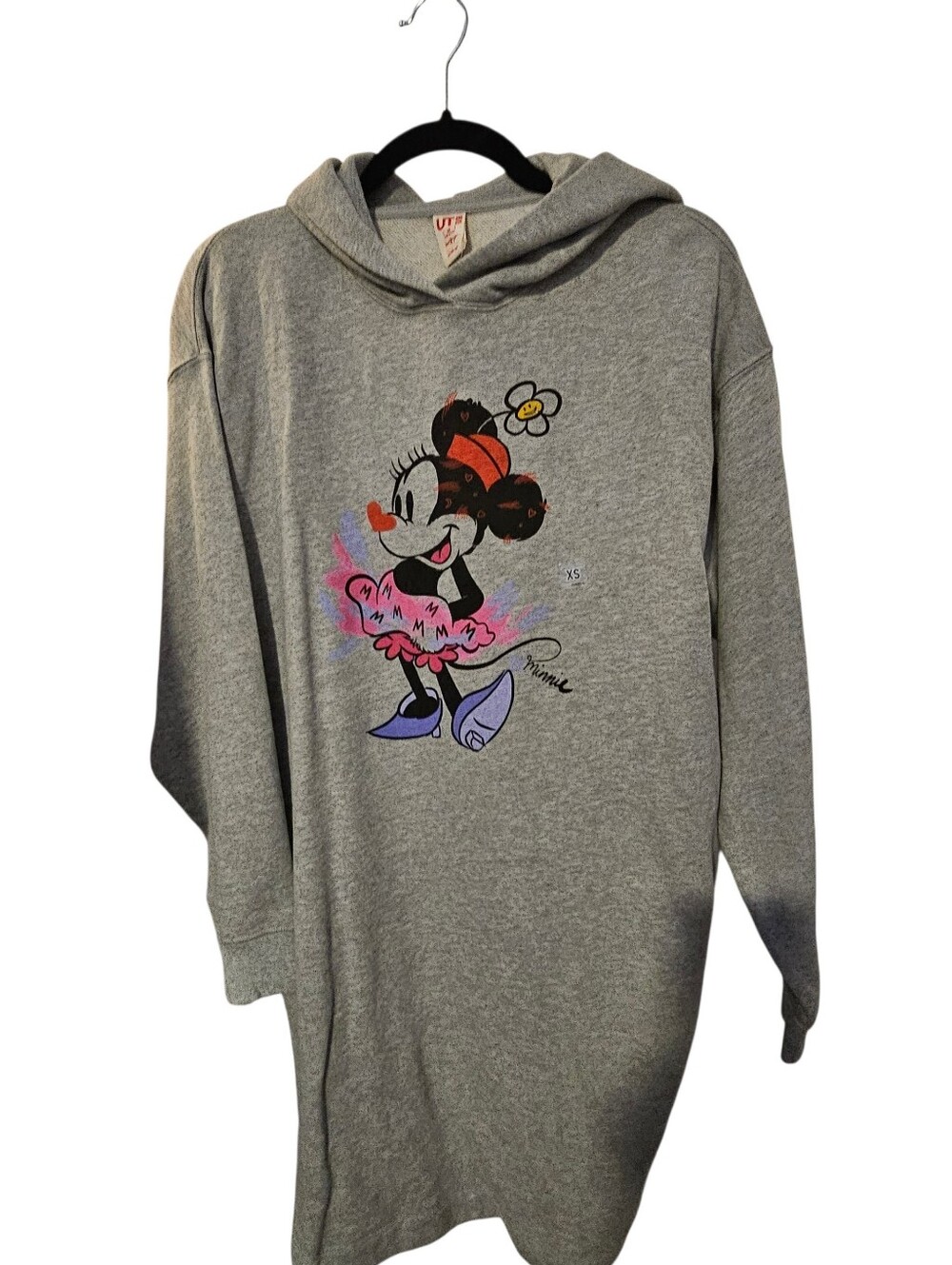 Uniqlo Minnie Mouse Disney Oversized Hooded Sweatshirt Dress XS nwt